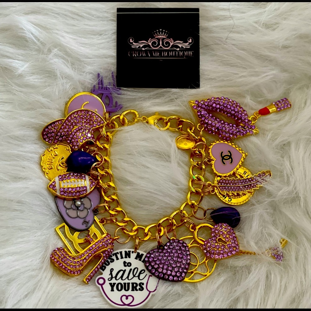 Purple/ Gold Junkie Bracelet